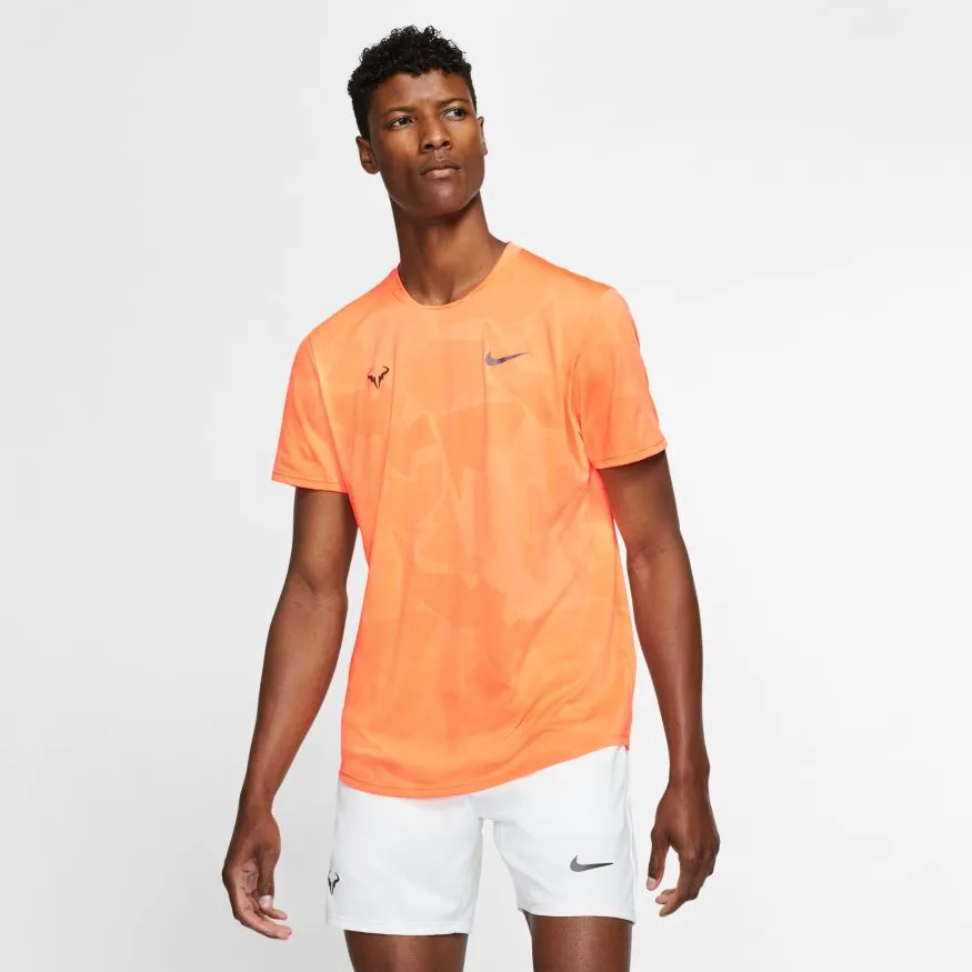 Nike Court Aeroreact Top SS Rafa - orange pulse/gridiron